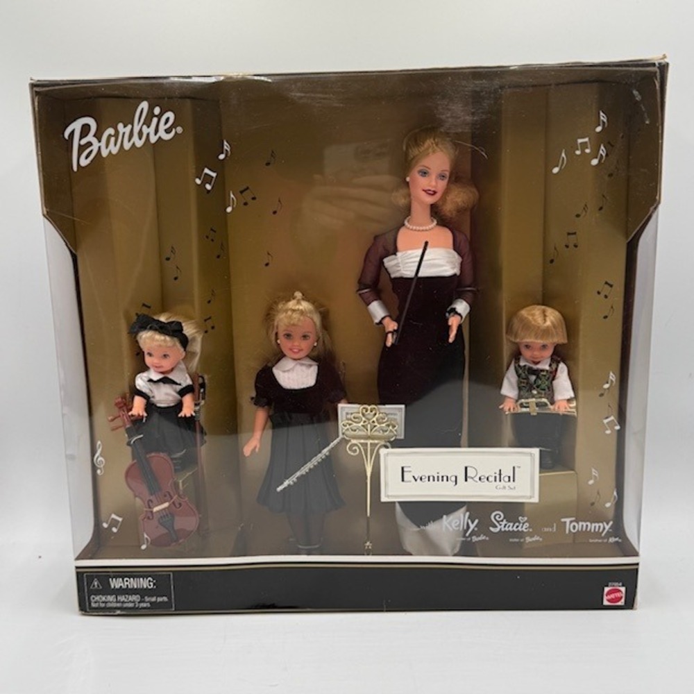 Barbie Evening Recital Gift Set 2000 Mattel 27954 Kelly Stacie Tommy Dolls NIB